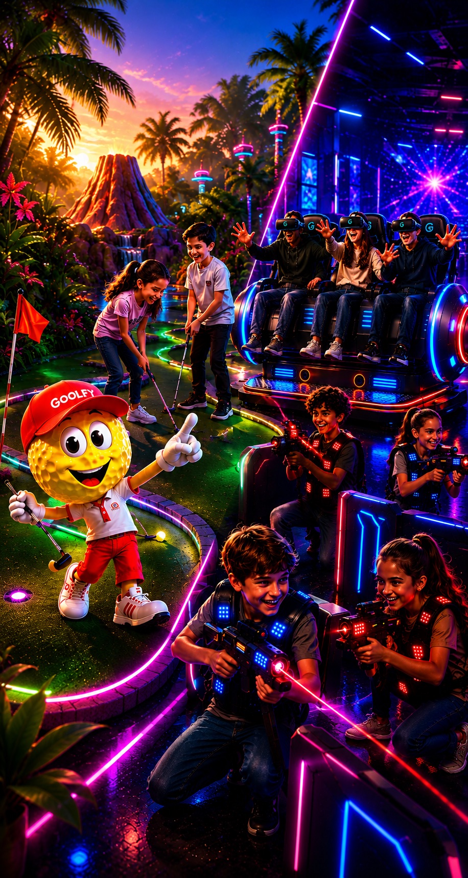 Goolfy Plan de Campagne — centre de loisirs fluo : mini-golf, réalité virtuelle et Laser Street entre Aix-en-Provence et Marseille